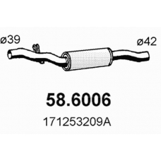 58.6006 ASSO Средний глушитель выхлопных газов