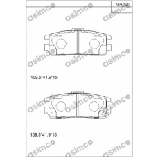 KD4202 ASIMCO Комплект тормозных колодок, дисковый тормоз