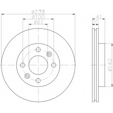 8DD 355 101-261 HELLA Тормозной диск