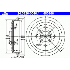 24.0220-0040.1 ATE Тормозной барабан