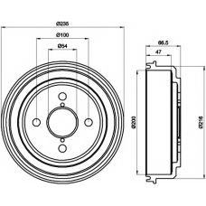 8DT 355 302-101 HELLA PAGID Тормозной барабан