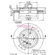 24936 METZGER Тормозной диск