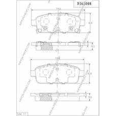D361O08 NPS Комплект тормозных колодок, дисковый тормоз