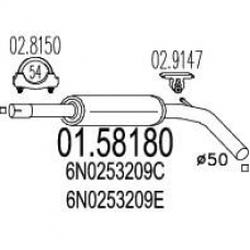 01.58180 MTS Средний глушитель выхлопных газов