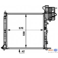 8MK 376 722-051 HELLA Радиатор, охлаждение двигателя