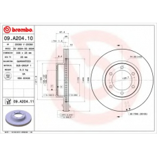 09.A204.11 BREMBO Тормозной диск