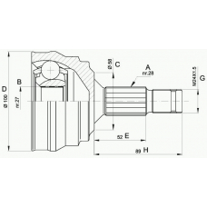 CVJ5462.10 OPEN PARTS Шарнирный комплект, приводной вал