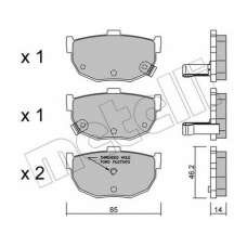 22-0362-1 METELLI Комплект тормозных колодок, дисковый тормоз