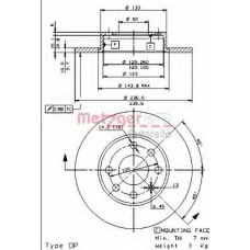 10129 E METZGER Тормозной диск