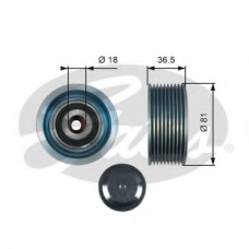 T36508 GATES Паразитный / ведущий ролик, поликлиновой ремень