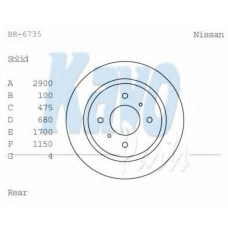 BR-6735 KAVO PARTS Тормозной диск