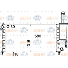 8MK 376 787-091 HELLA Радиатор, охлаждение двигателя