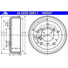 24.0225-2003.1 ATE Тормозной барабан