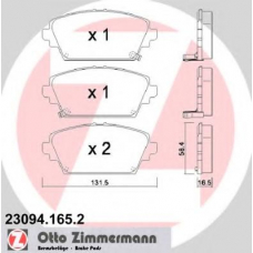 23094.165.2 ZIMMERMANN Комплект тормозных колодок, дисковый тормоз