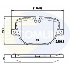 CBP02212 COMLINE Комплект тормозных колодок, дисковый тормоз