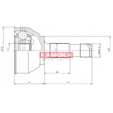 6556 KAMOKA Шарнирный комплект, приводной вал