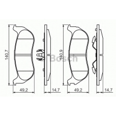 0 986 494 419 BOSCH Комплект тормозных колодок, дисковый тормоз