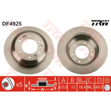 DF4925 TRW Тормозной диск