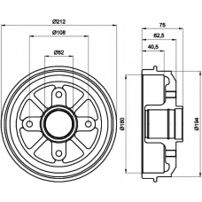 8DT 355 301-311 HELLA PAGID Тормозной барабан