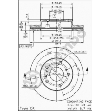 09.6816.10 BREMBO Тормозной диск