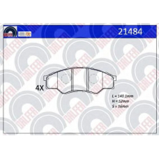 21484 GALFER Комплект тормозных колодок, дисковый тормоз