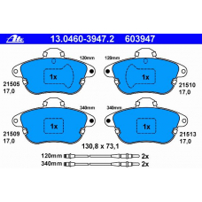 13.0460-3947.2 ATE Комплект тормозных колодок, дисковый тормоз