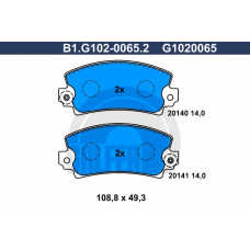 B1.G102-0065.2 GALFER Комплект тормозных колодок, дисковый тормоз