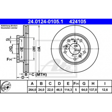 24.0124-0105.1 ATE Тормозной диск