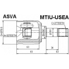 MTIU-USEA ASVA Шарнирный комплект, приводной вал