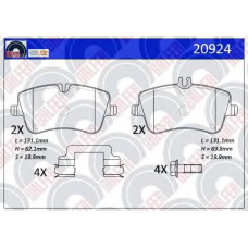 20924 GALFER Комплект тормозных колодок, дисковый тормоз