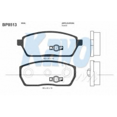 BP-8513 KAVO PARTS Комплект тормозных колодок, дисковый тормоз