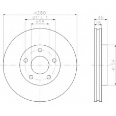 8DD 355 108-011 HELLA Тормозной диск