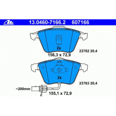 13.0460-7166.2 ATE Комплект тормозных колодок, дисковый тормоз