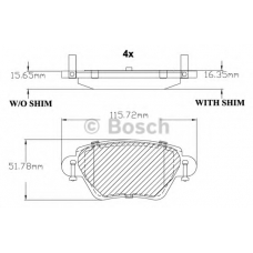 F 03B 150 316 BOSCH Комплект тормозных колодок, дисковый тормоз