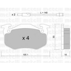 22-0036-1 METELLI Комплект тормозных колодок, дисковый тормоз