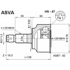 HN-47 ASVA Шарнирный комплект, приводной вал