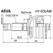 HY-SOLA48 ASVA Шарнирный комплект, приводной вал