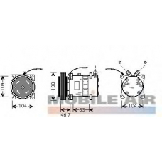 0100K104 VAN WEZEL Компрессор, кондиционер