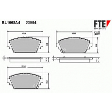 BL1668A4 FTE Комплект тормозных колодок, дисковый тормоз