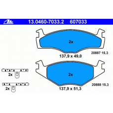 13.0460-7033.2 ATE Комплект тормозных колодок, дисковый тормоз