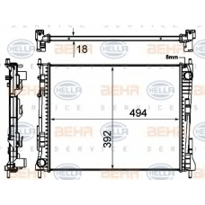 8MK 376 746-251 HELLA Радиатор, охлаждение двигателя