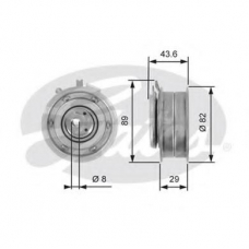 T43010 GATES Натяжной ролик, ремень грм