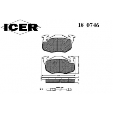 180746 ICER Комплект тормозных колодок, дисковый тормоз