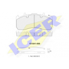 151841-066 ICER Комплект тормозных колодок, дисковый тормоз