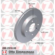 200.2510.00 ZIMMERMANN Тормозной диск