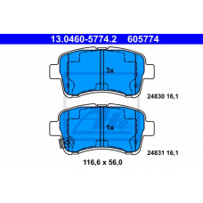 13.0460-5774.2 ATE Комплект тормозных колодок, дисковый тормоз