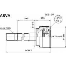 MZ-35 ASVA Шарнирный комплект, приводной вал