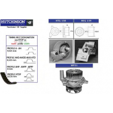 KH 166WP51 HUTCHINSON Водяной насос + комплект зубчатого ремня