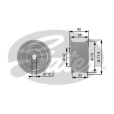 T42155 GATES Паразитный / ведущий ролик, зубчатый ремень