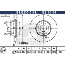 B1.G230-0114.1 GALFER Тормозной диск
